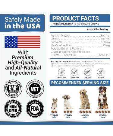 Probiotic Chews for Dogs with Digestive Enzymes - Fiber Supplement for Pets - Made in The USA - Buy Online on GoSupps.com