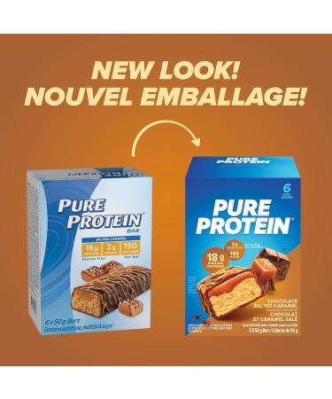 Pure Protein Bars - Chocolate Salted Caramel - Pack of 6 - 50g - Buy Online on GoSupps.com