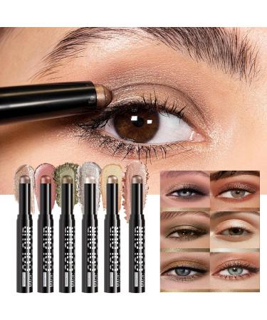 Cream Eyeshadow Pencil 6 Eye Glow Sticks Face Makeup for Travel Daily Life Outdoor Activities School Events - Buy Online on GoSupps.com