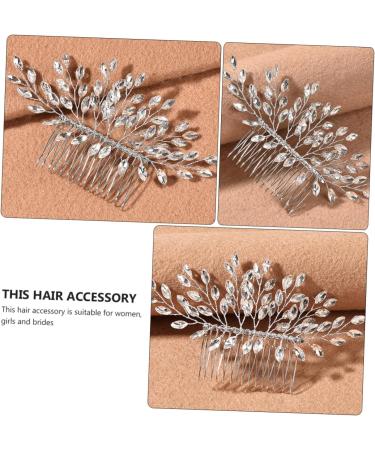 Angoily Hair Comb Pearl Hair Barrettes Hair Accessories for Bride Leaves Headpiece Flower Hair Clips for Women Crystal Hair Accessories Rhinestone Hair The Flowers Women's Iron - Buy Online on GoSupps.com