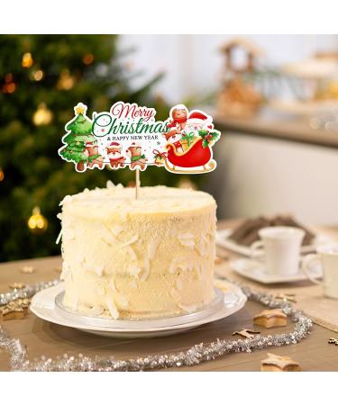 Blumomon 1Pcs Merry Christmas Cake Topper Xmas Cupcake Pick Decorations for Xmas Party New Year Ceremony Cake Cake Decor Party Supplies Christmas-1 - Buy Online on GoSupps.com