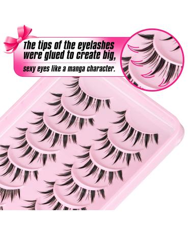 Manga Lashes Natural Look Anime 3D Asian Eyelashes - GVEFETIEE 10 Pairs - Buy Online on GoSupps.com