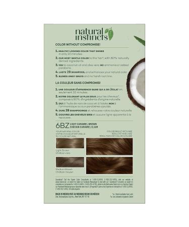 Clairol Natural Instincts 6BZ Light Caramel Brown Hair Color 5.85 Fl Oz - Pack of 3 - Buy Online on GoSupps.com