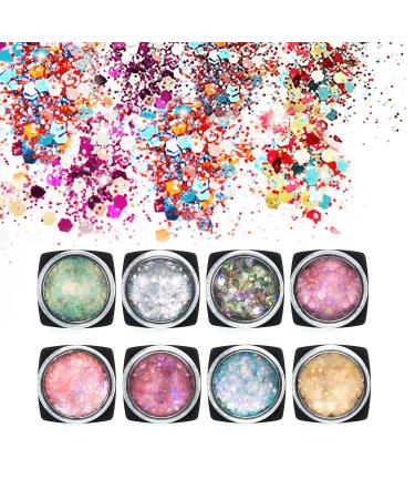 8 color glitter cosmetics sequin sequin for face nail eyes lips lips hair body make-up chunky pillette for music festival masquerade halloween party christmas