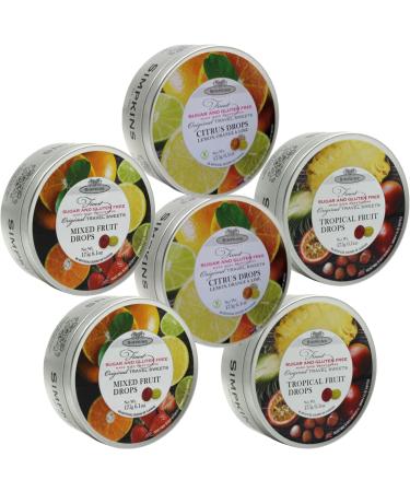 Go2 Groceries bundle Simpkins Flavoured Sugar Free Travel Sweets 2 Mixed 2 Tropical & 2 Citrus Fruits (6x175g each) with 1 Game Card - Buy Online on GoSupps.com