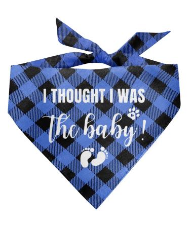 I thought i was the baby dog bandana dog bandana buffalo plaid pet scarf dog scarf accessories baby announcement dog bandana dog bandana gift for small medium large dog bandana pet scarf (b38) blue checkered