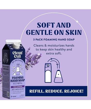 Cleancult Foaming Hand Soap Refills (32oz 3 Pack) - Nourishing Wild Lavender Foam Hand Soap - Eco-Friendly & Chemical-Free - Buy Online on GoSupps.com