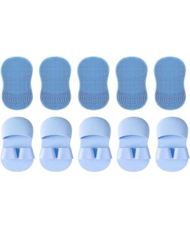 Samuliy Silicone Face Scrubber 10 Finger Handle Face Silicone Scrubber Small Brush - Women Men Daily Skincare Face Brush with Ergonomic Grip for Business Trip Travelling Blue - Buy Online on GoSupps.com