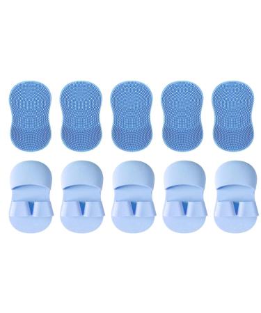 Misaakoeq Face Scrubber Brush - Finger Handle Silicone Face Brush for Deep Cleansing | Manual Massaging Face Scrubber with Soft Bristles for Camping Travelling Blue