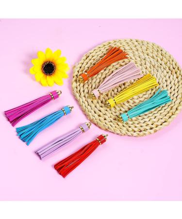 Hoveox 20pcs 3.9 Faux Leather Tassel Bulk Keychain Charms - Multi Color | For Jewelry Making & Crafts - Buy Online on GoSupps.com