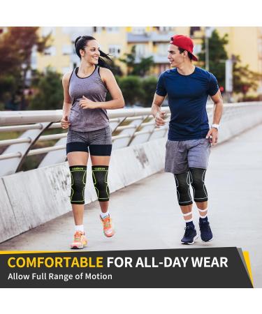 Buy Cambivo 2x Kniebandage for Women - Orthopedic Knee Support for Meniscus Tear ACL Arthritis | Ideal for Running Hiking Sports - Black/Green - Buy Online on GoSupps.com