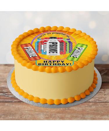 Prime Drink Themed Pre Cut Edible Icing Cake Topper 8 Inch Round Cake Decoration - Buy Online on GoSupps.com