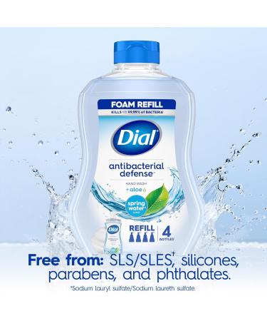Dial Antibacterial Defense Foaming Hand Soap + Aloe Spring Water Scent 30 Fl Oz Hand Soap Refill (4 Pack) Dermatologist-Tested Gentle on Skin Spring Water 30 Fl Oz (Pack of 4) - Buy Online on GoSupps.com