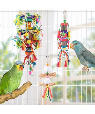 KATUMO Small Bird Toys - Natural Wood Ladder & Colorful Bamboo Shredding Toy for Parrots & Small Birds - Buy Online on GoSupps.com