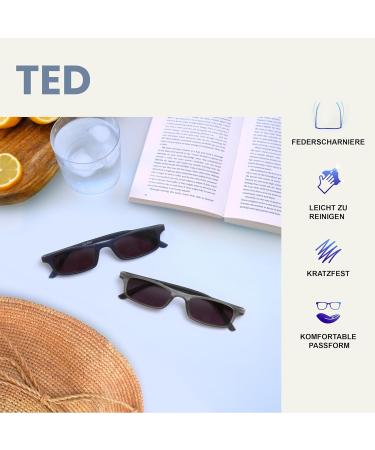 Comfortable Matt Grey Black Sun Readers - UV400 Lightweight Reading Glasses for Men & Women | S17-7 +3.50 - Buy Online on GoSupps.com