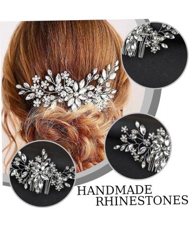 Bride Hair Accessories Lightweight Wedding Hair Clip Floral Leaf Bridal Hair Comb Exquisite Wedding Hair Clip Multipurpose Diamond Hair Accessories for Women Girls Sliver - Buy Online on GoSupps.com