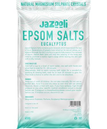 Scented Bath Epsom Salts Spa Soak Exfoliating Natural Magnesium Sulphate Crystals Muscle Aches Pains Repair Foot Feet Relieve Soothing Skin Relax 450g (Eucalyptus) - Buy Online on GoSupps.com