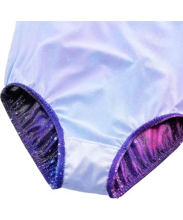 TFJH E Girls Shiny Diamond Gymnastics Leotard - A Purple Galaxy, Size 5-6Years - Buy Online on GoSupps.com