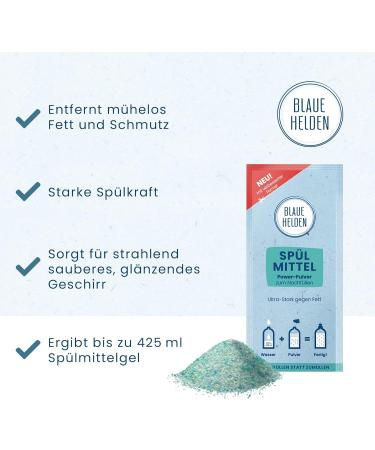 Blue Heroes 6-Seater Detergent Refill Powder | Biodegradable & Microplastic-Free | Powerful Sustainable Cleaning Formula - Buy Online on GoSupps.com