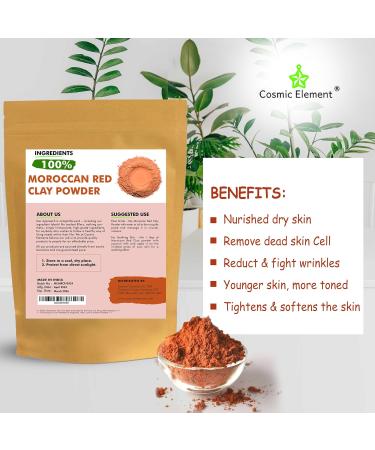 Moroccan Red Clay Powder - Nourishing Skin & Hair | Versatile Clay Masks Wraps & Scrubs - 4 oz International Shipping Available - Buy Online on GoSupps.com
