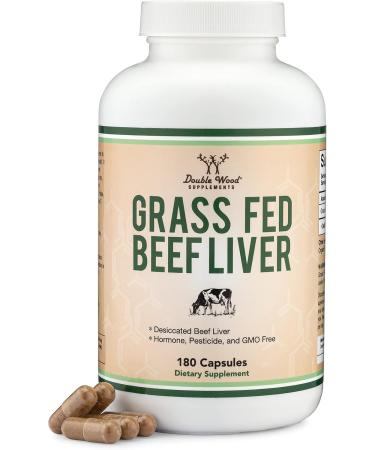 Grass Fed Beef Liver Capsules - 1000mg 180 Count for Digestion Energy & Immunity | Double Wood - Buy Online on GoSupps.com