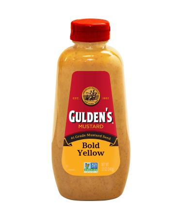 GULDEN'S Bold Yellow Mustard Squeeze Bottle Keto Friendly 12 Oz (Pack of 12)