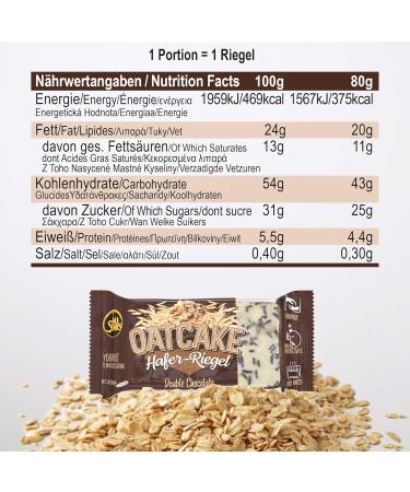 All Stars Double Chocolate Oatcake Hafer Bar - 12 Energy Bars (80g) | Protein-Rich Oatmeal & Muesli Snack | Healthy High-Quality Carbohydrates - Buy Online on GoSupps.com