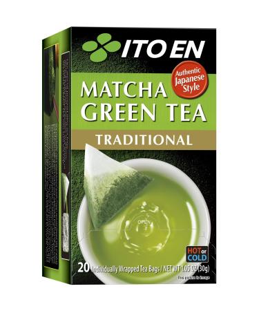 ITO EN Matcha Green Tea, Traditional, Tea Bags (20 Count) Traditional 20 Count (Pack of 1)