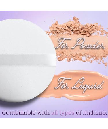 Extra Large Jumbo 4.5 Powder Puffs - 100% Pure Cotton Soft Fluffy Washable Makeup Puff for Face & Body - White (Pack of 1) - Buy Online on GoSupps.com