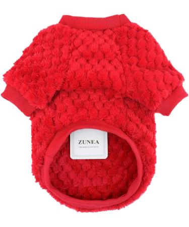 Zweitea Fleece Dog Sweater for Small Dogs - Warm & Soft Winter Jacket for Puppies Chihuahuas & Cats (Red XXL/2XL) - Buy Online on GoSupps.com