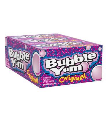 BUBBLE YUM Original Flavor Bubble Gum, 2.82 Oz(Pack of 12/10 pcs) Original 10 Piece, Pack of 12