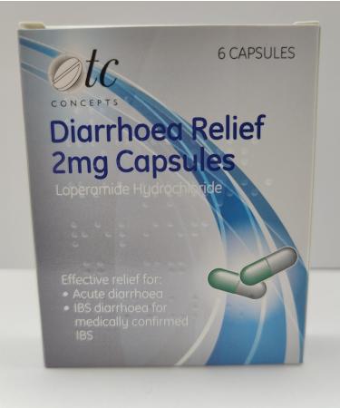 Diarrhoea Relief 2mg Capsules Loperamide Hydrochloride Capsules (5 Boxes x6 Capsules) OTC Concepts