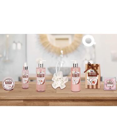 BRUBAKER Cosmetics Bath and Shower Set - Coconut & Strawberry Fragrance | 10-Piece Vintage Tub Gift Set | International Shipping Available - Buy Online on GoSupps.com