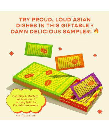 Omsom East Asian Sauce Sampler: Japanese Yuzu Miso, Korean Spicy Bulgogi, Chinese Spicy Mala (6 Packets) - Buy Online on GoSupps.com