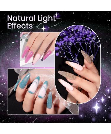 SUPWEE 8 Colors Reflective Diamond Glitter Gel Nail Polish Set - Soak Off UV Gel Manicure Kit for Shiny Disco Nails - 7ml (0.24fl.oz) - Buy Online on GoSupps.com
