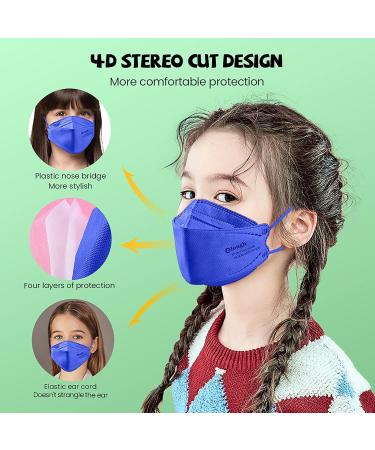 10/50/100Pcs Children's Face Shield Breathable 4-Layer Protective Face Cover with Elastic Earloop 50pcs-c One Size - Buy Online on GoSupps.com