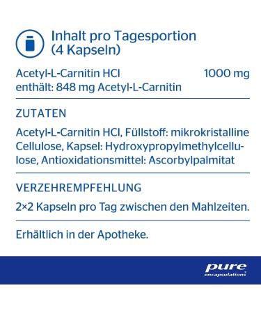 Buy Pure Encapsulations Acetyl L-Carnitine - Premium Quality Supplement for Energy & Focus | Ships Internationally - Buy Online on GoSupps.com