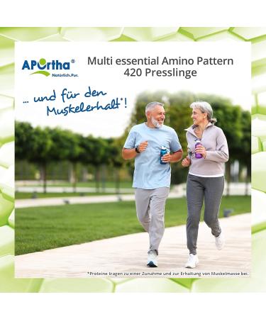 Aportha Multi Essential Amino Pattern I - 420 Vegan Amino Acid Tablets with 8 Essential Amino Acids for Optimal Protein Supply by Prof. Dr. Luc Moretti - High Dose EAA Complex - Buy Online on GoSupps.com