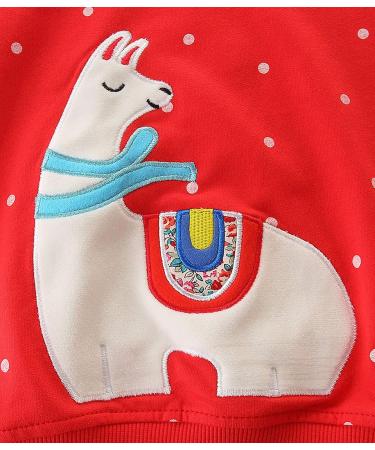 Girls Cotton Sweatshirt | Long Sleeve Pullover | Toddler Casual Jumper | Age 2-3 Years | Red - Buy Online on GoSupps.com