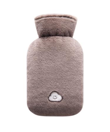 Hot Water Bottle, Pokitter 2L Digital Hot Watter Bottle with Soft Cover, Temperature Display, Safe Without Pollutants, Quick Relief of Aches and Pains for Adults, Children, Gifts Khaki
