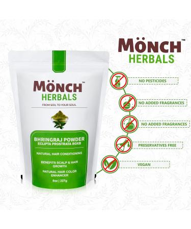 100% Pure Bhringraj Powder - Ayurvedic Hair Mask for Hair Growth Nourishment & Repair | 227g - Natural Solution for Hair Loss & Damage - Buy Online on GoSupps.com