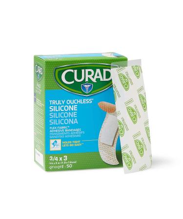 Curad Truly Ouchless Silicone Adhesive Bandages for Sensitive Skin - 50 Count - Buy Online on GoSupps.com