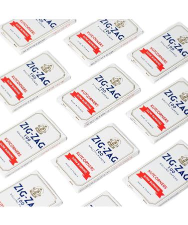 Zig-Zag - Slow Burning Rolling Papers Carton of 25 packs 100 Leafs per Pack Size Single Wide (Regular) (2 Sizes) Available Kut Corners Easy Rolling 100% Natural Gum Arabic No Bleach Authentic (White) - Buy Online on GoSupps.com
