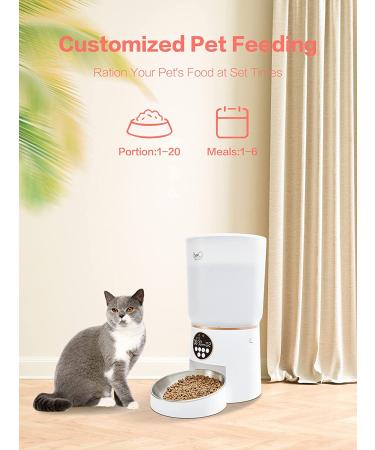 beQ 5L Automatic Cat Feeder with Stainless Steel Bowl - Timed Dog Feeder for Dry Pet Food | Twist Lock Sealed Lid, Desiccant Bag, 1-6 Meals Per Day | 20-Second Voice Recording | Ideal for Cats or Dogs - Buy Online on GoSupps.com