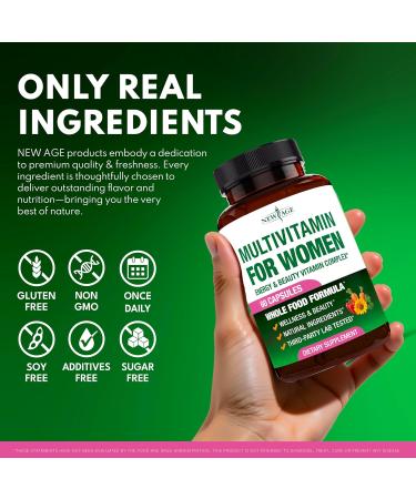 NEW AGE Multivitamin for Women - B-Complex Whole Foods Hair Support Iron - All in1 Womens Multivitamin - Bioavailable & Gentle on Stomach - Made in USA - 120 Count 60 Count (Pack of 2) - Buy Online on GoSupps.com
