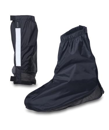 Hock Special Bicycle Raingaps with reflectors Unisex - ankle -like gaiters over shoes 100.0% waterproof - Bicycle rain protection for men & women black XL (43.5 - 44.5)