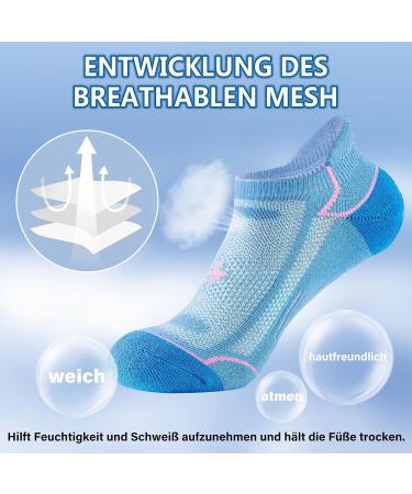 Buy Niorasen Women's Sports Socks - Breathable Anti-Bubbles 6 Pairs Multicolored Sizes 35-42 - Perfect for Running & Athletics - Buy Online on GoSupps.com