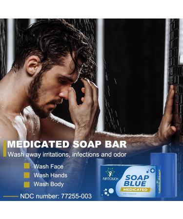 Antifungal Medicated Soap Bar | Tea Tree Oil Body Soap for Athletes Foot Jock Itch Ringworm & Yeast Infection Treatment | Natural Eucalyptus & Lavender Oil - Buy Online on GoSupps.com