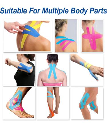 4 Rolls Kinesiology Tape 5cm x 80m Athletic Sport Tap Breathable Elastic Uncut Therapeutic Sports Tape for Sports Muscle Support - Buy Online on GoSupps.com