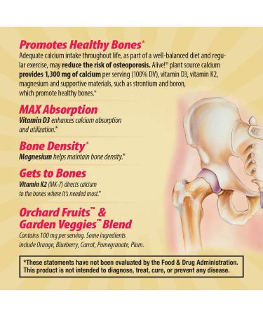 Nature's Way Alive! Calcium Bone Formula 1300 mg - 60 Tablets for Strong Bones - Buy Online on GoSupps.com
